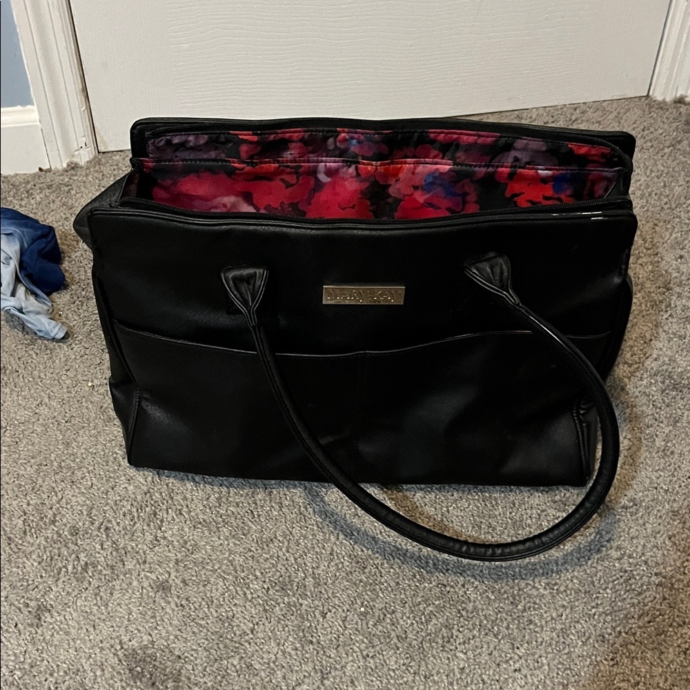 Mary Kay Black Travel Bag with Floral Interior